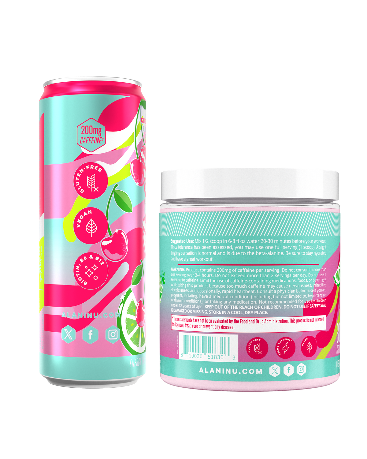 Cherry Twist Energy Drink and Pre-Workout Set