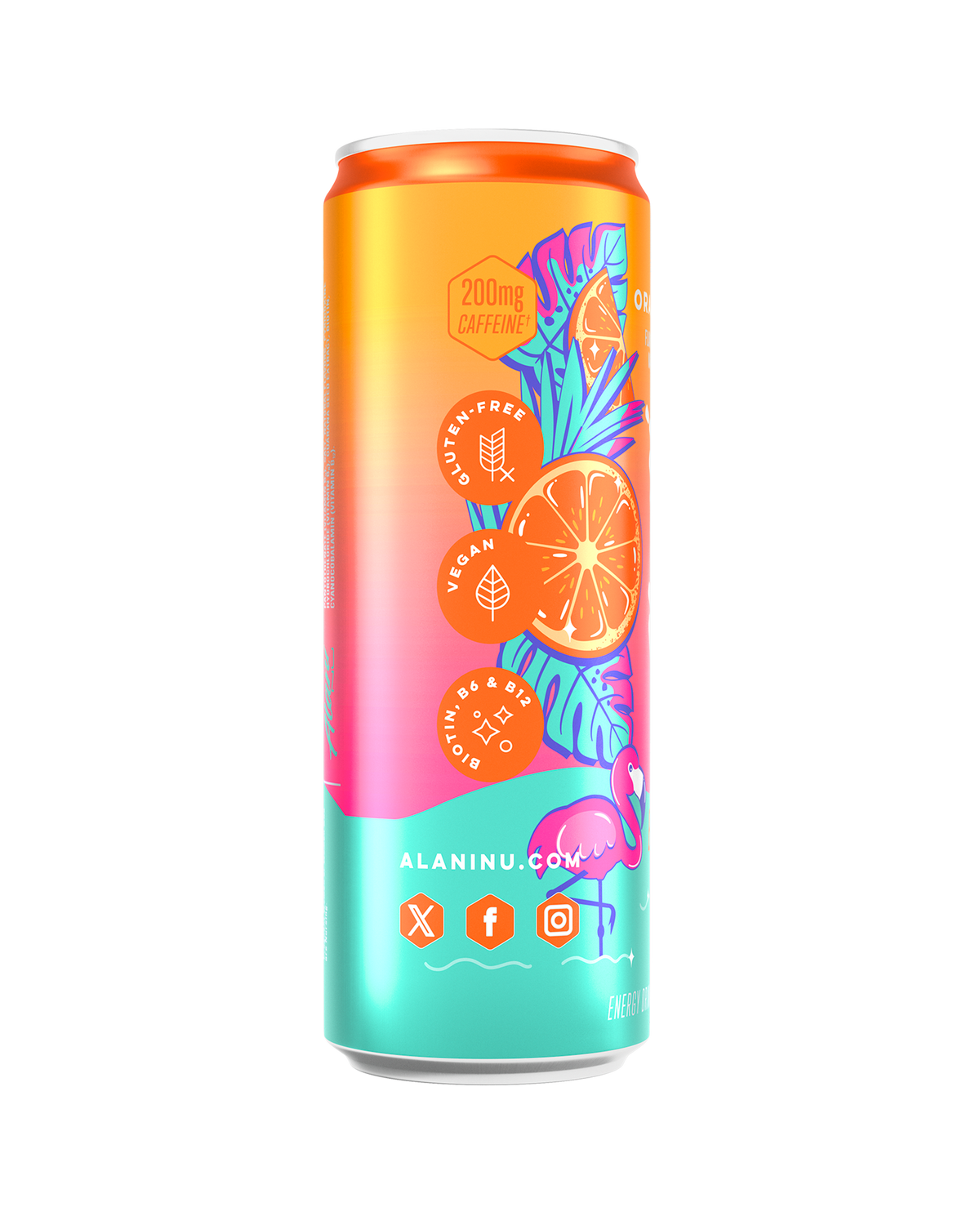 Orange Kiss Citrus Energy Drink, No Sugar, 12-Pack