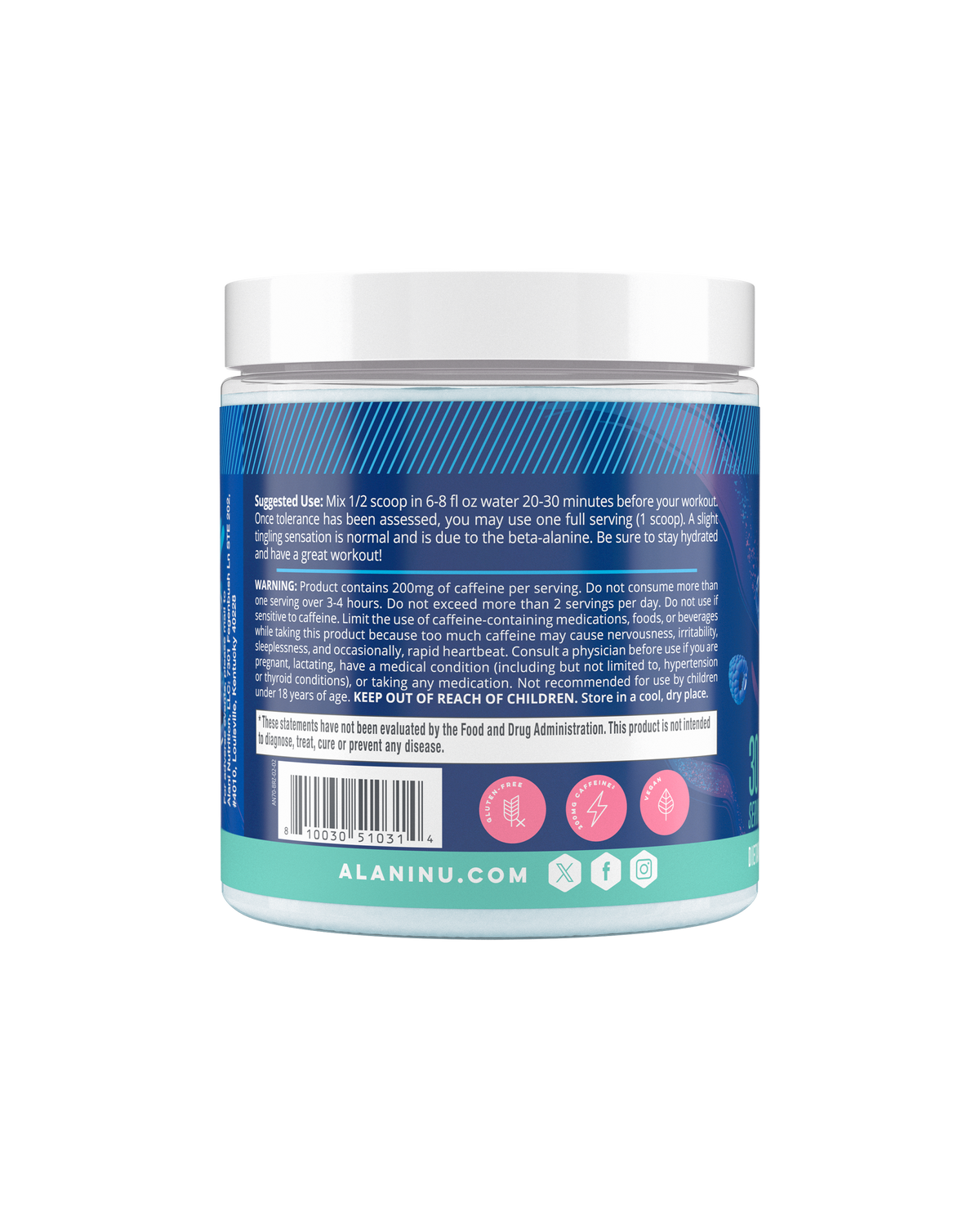 Breezeberry Pre-Workout Drink Mix, 30 Servings