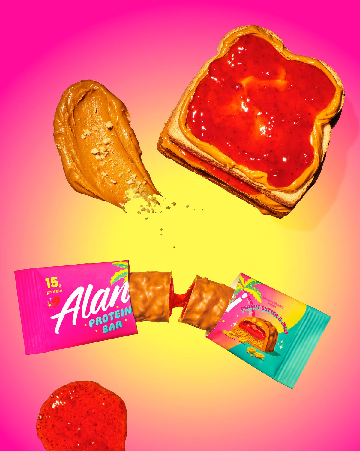 15g Protein Peanut Butter and Jelly Bars, 4-Pack