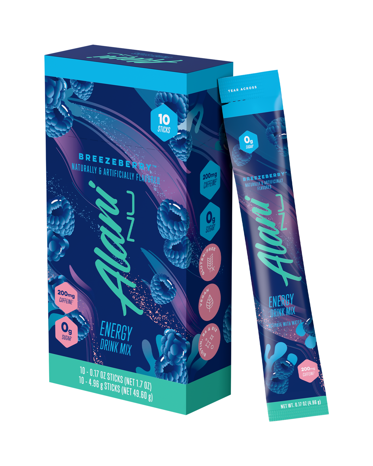 Breezeberry Powdered Energy Sticks, 10-Pack