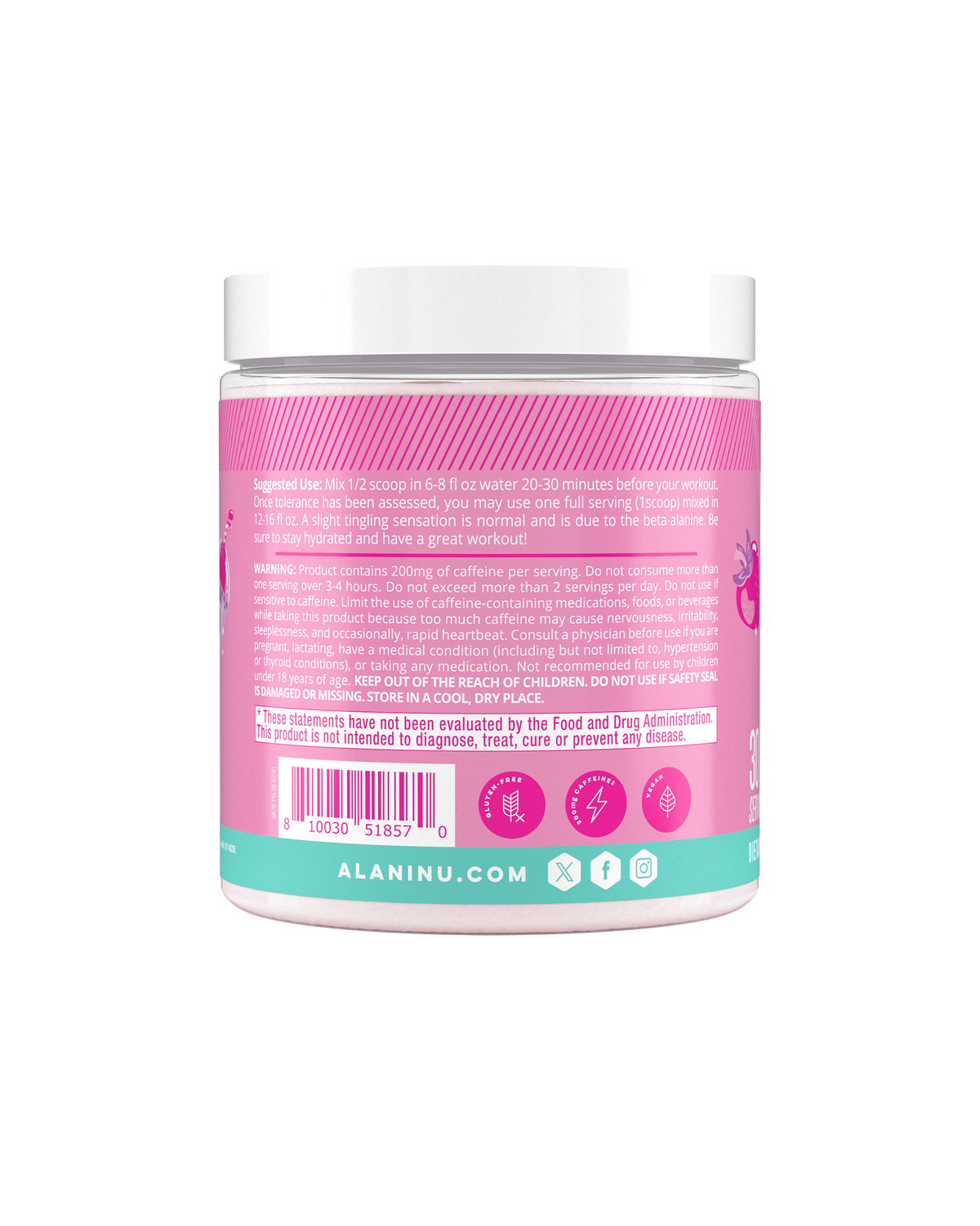 Pink Slush Pre-Workout Supplement, 30 Servings