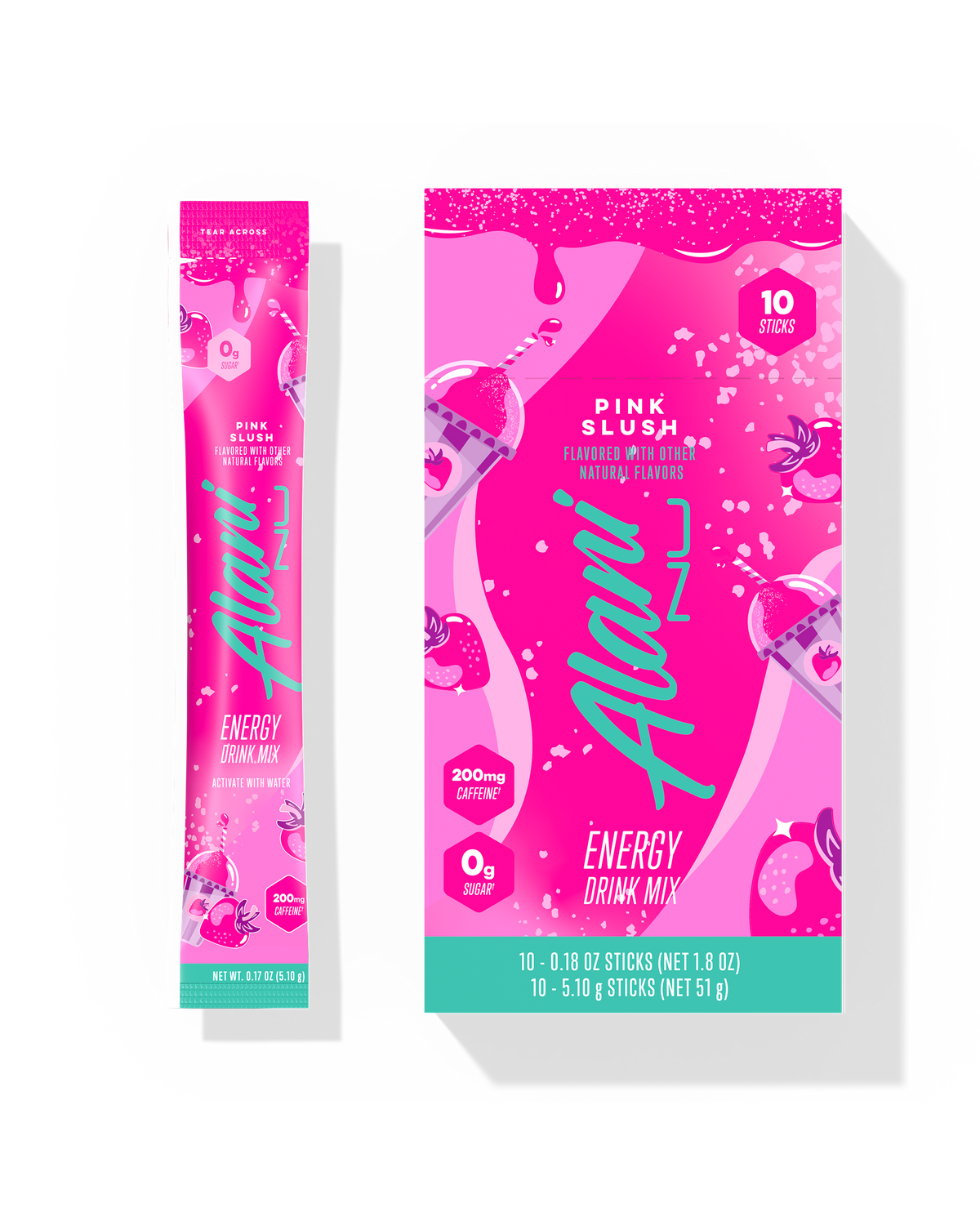 Pink Slush Energy Drink Mix Sticks - 10-Pack