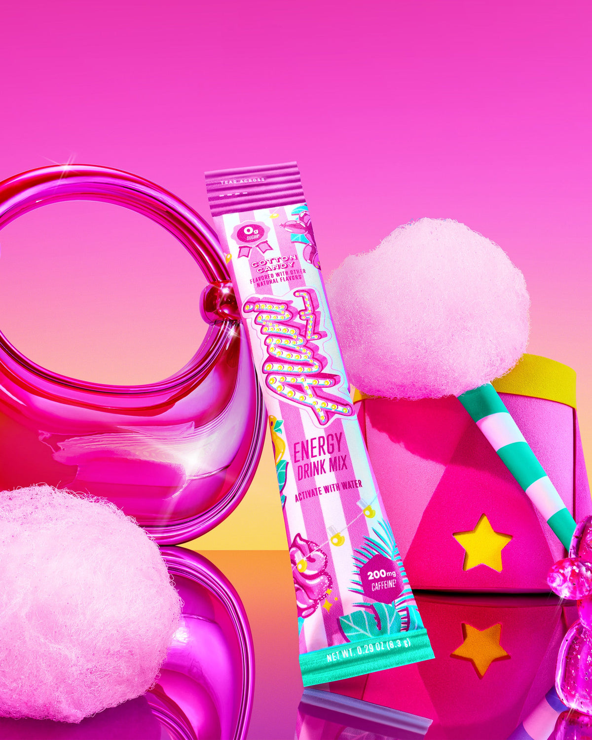 Cotton Candy Powdered Energy Sticks, 10-Pack