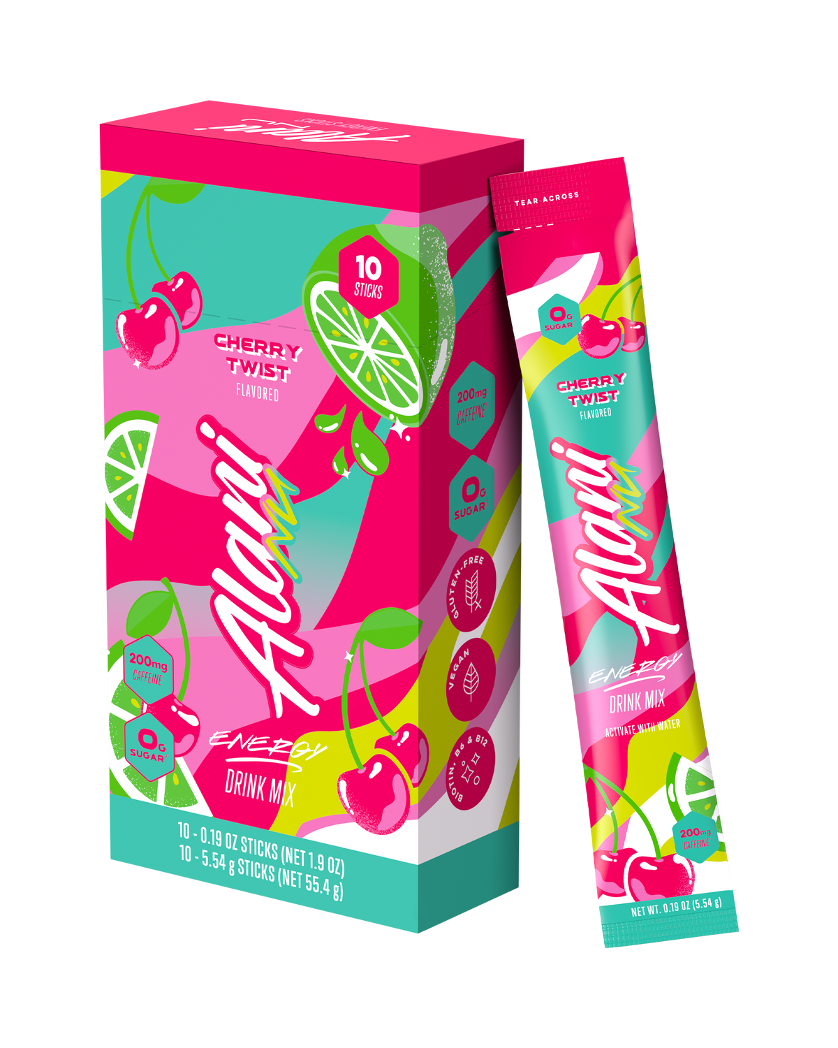 Cherry Twist Powdered Energy Sticks - 10-Pack
