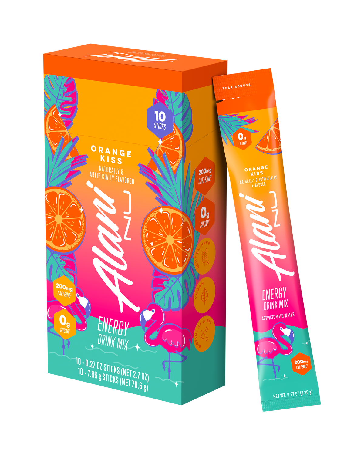 Orange Kiss Energy Sticks - 10-Pack