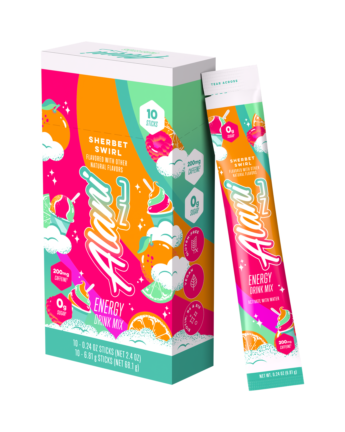 Sherbet Swirl Energy Sticks, 10-Pack