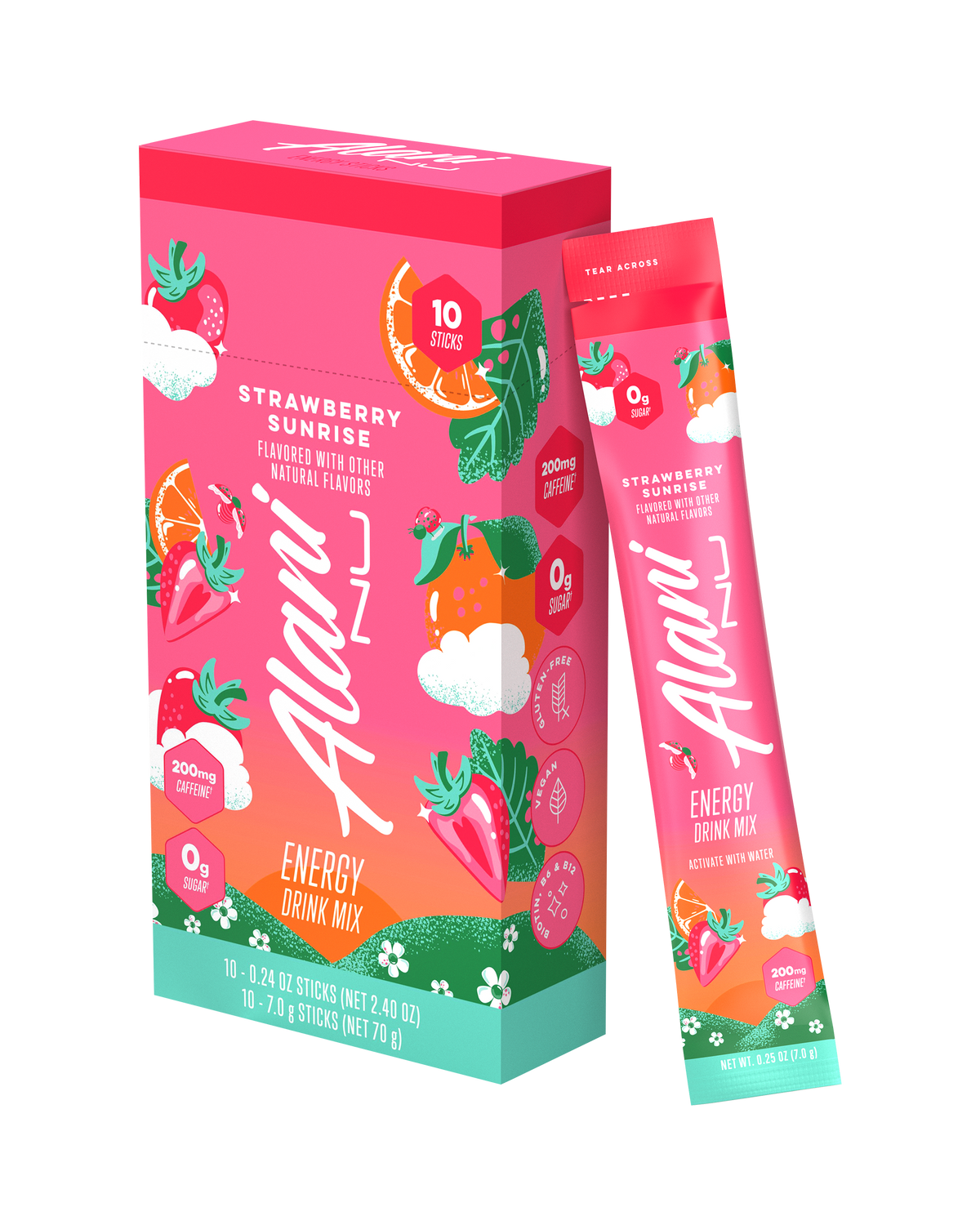 10-Pack Strawberry Sunrise Powdered Energy Mix