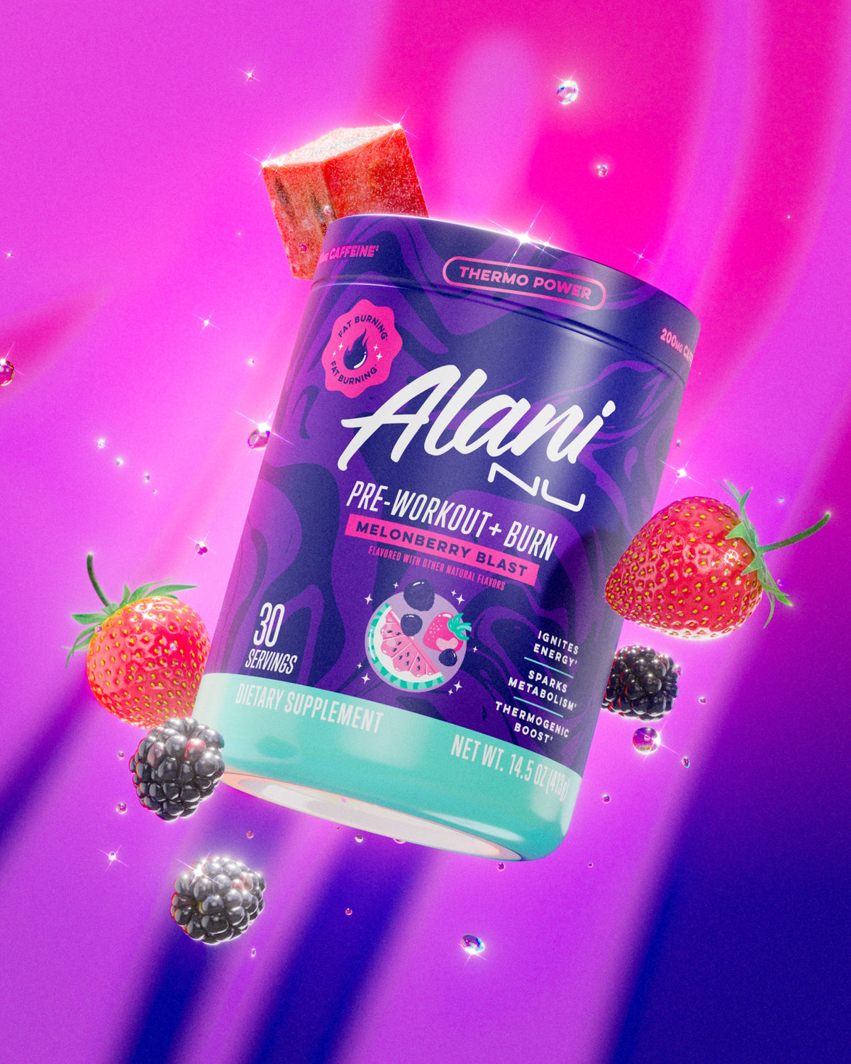 Melonberry Blast Thermo Pre-Workout+ Burn, 30 Servings